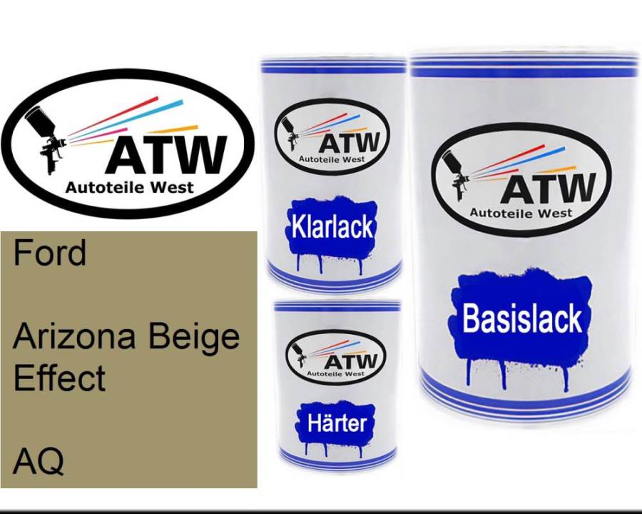 Ford, Arizona Beige Effect, AQ: 500ml Lackdose + 500ml Klarlack + 250ml Härter - Set, von ATW Autoteile West.